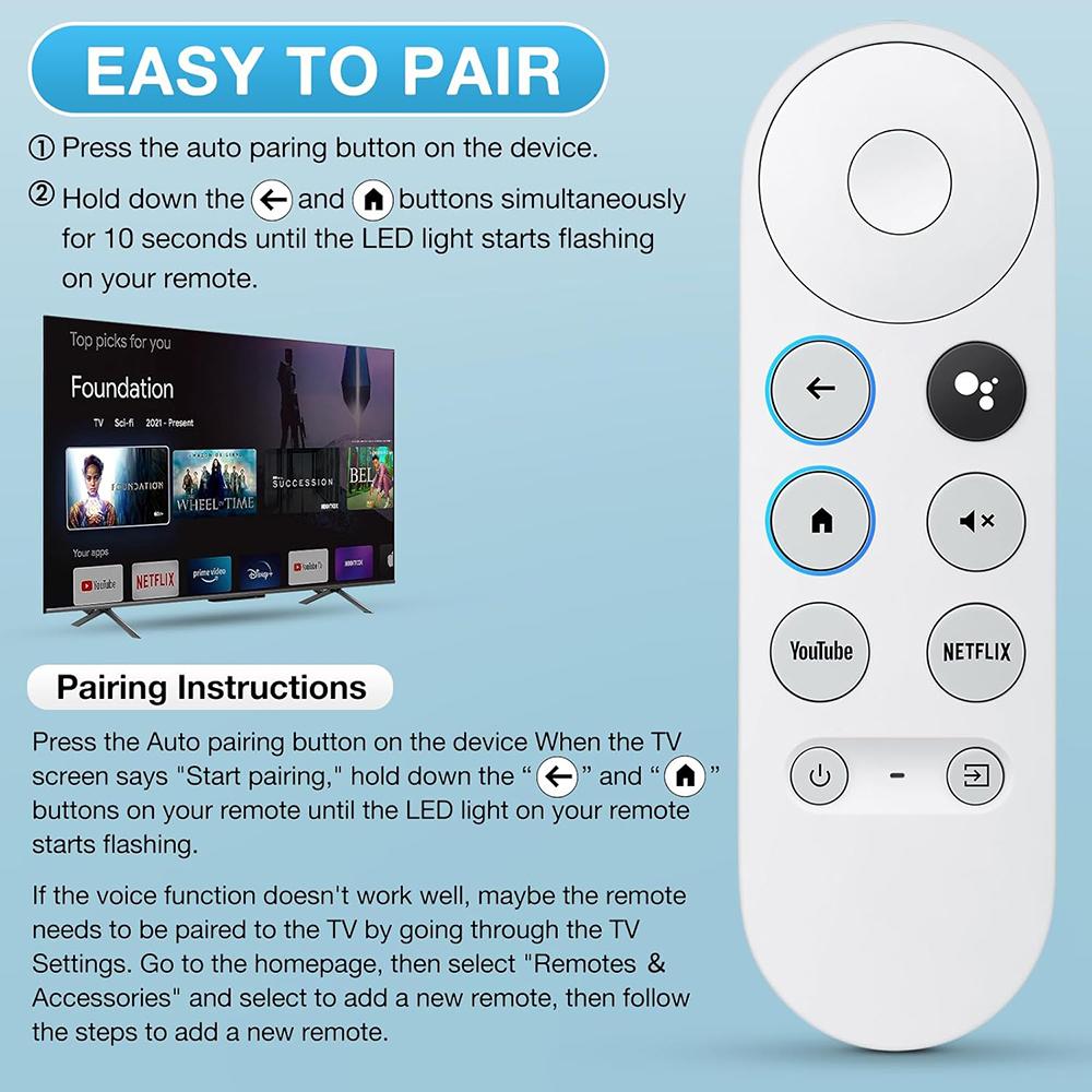 For G9N9N Bluetooth Voice Remote Control Compatible For Google Suitable Voice Set-Top Box Replacement Smart TV Voice IR Remote