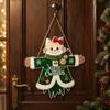 Seasonal Party Supplies Wooden Christmas Hanging Pendant, Cartoon Welcome Sign for Front Door, Holiday Shop Decorations Wall Decor with Cute