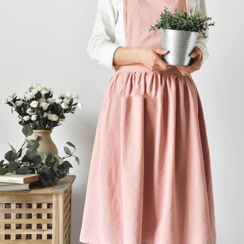 Cotton Linen Aprons Excellent Comfortable To Wear Women Kitchen Cooking Women Kitchen Cooking Aprons