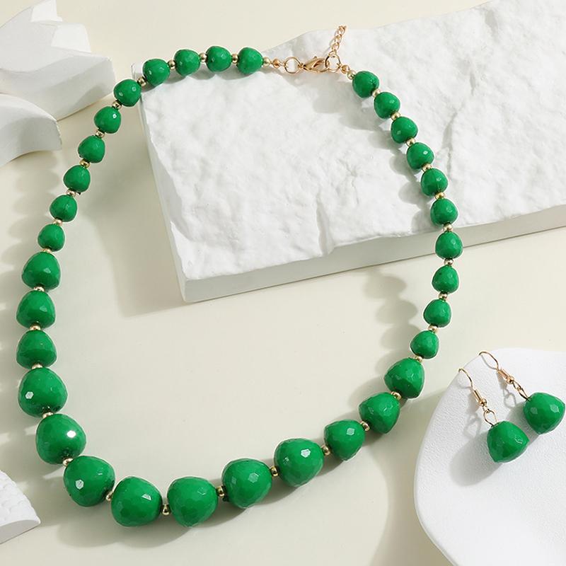 Böhmisches Harz Halskette Ohrringe Set Strand Tanz Blickfang Zubehör