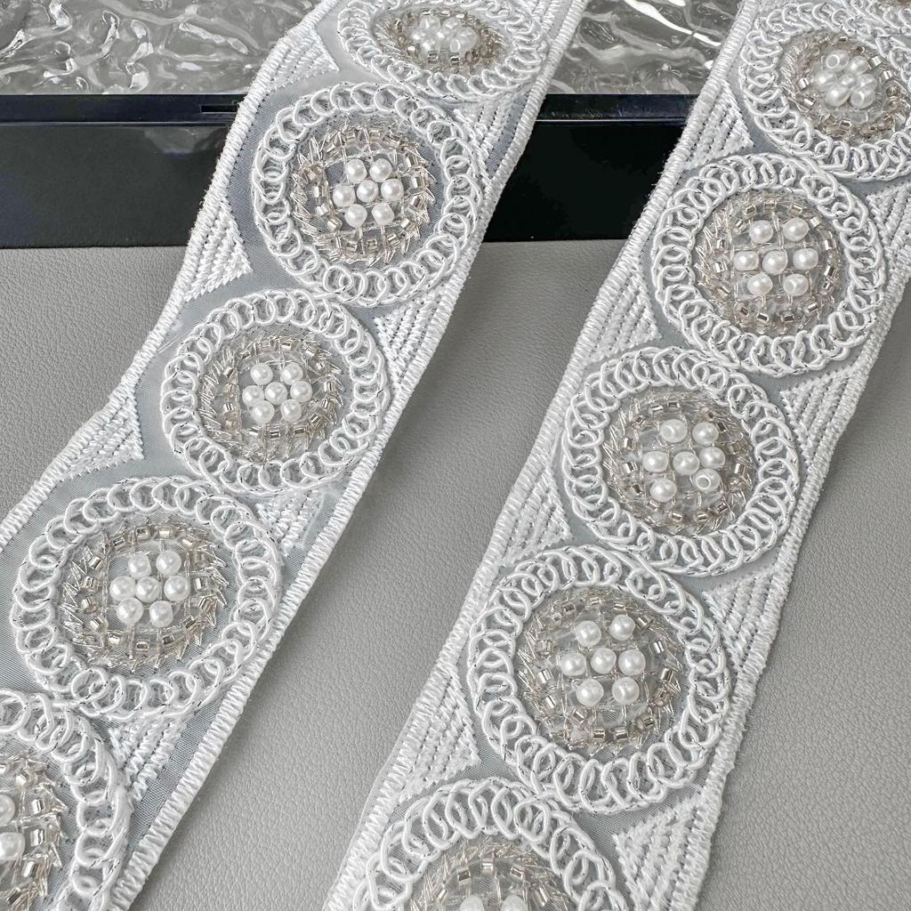 4.5Cm Handmade Beads Strands Ethnic Style Barcode Clothing Neckline Cuffs Belt Decorative Lace Accessories