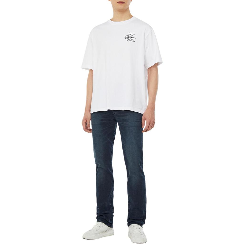Calvin Klein Camiseta de Manga Corta con Cuello Redondo y Logo Talla Grande para Hombre Camisetas Blancas 4RAB821-YAA