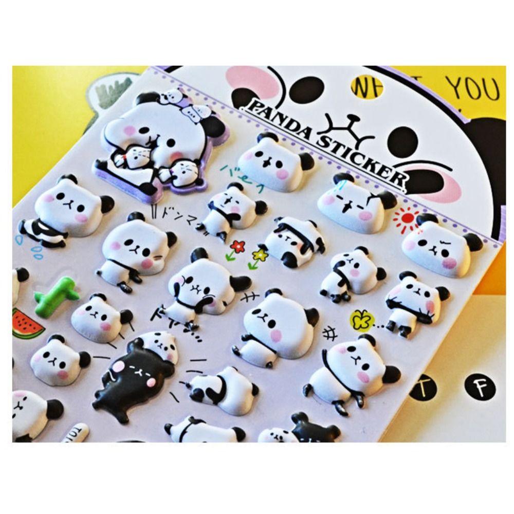 Strawberry Bear Panda Sticker Gift Box 3D Panda Bubble Sticker  Skateboards Luggage Suitcases Decor