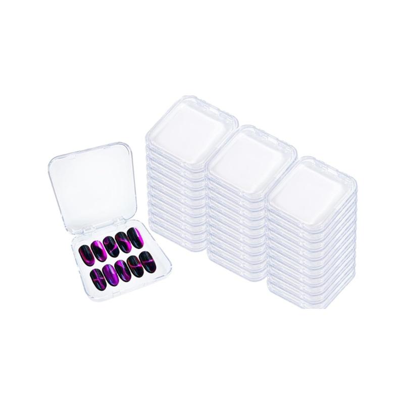 Clear Nail Art Presentation Container Space Saving Design with Adhesive Strips for Salon Home Organization