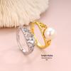 Korean-Style DIY Pearl Ring Setting for Women (8-10mm Round Pearl)