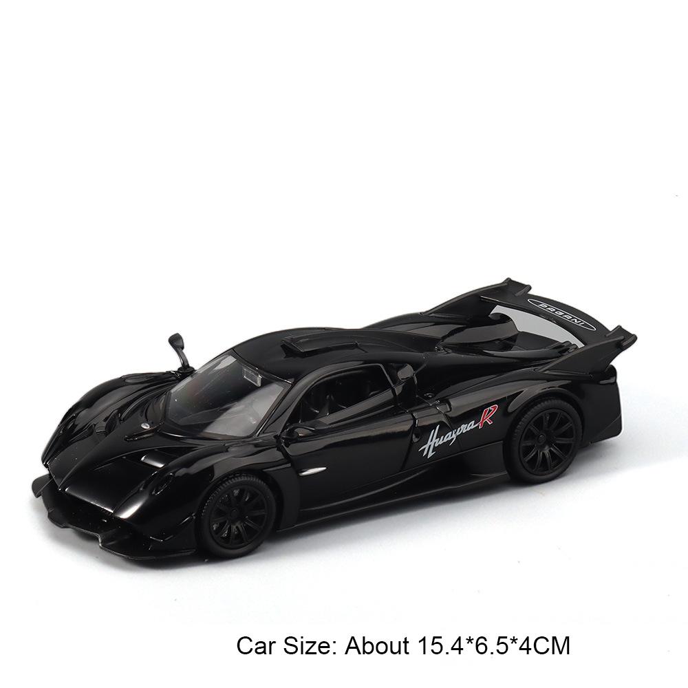 1:32 Scale Huayra R GT3-RS Sports Car Model Toy Sound Light Pull Back Doors Opened Racing Cars Models Hobby Ornaments Gifts