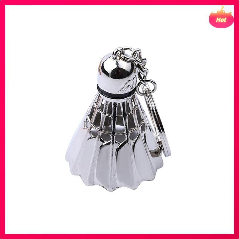 

8X Creative Metal Badminton Key Chain Three-Dimensional Badminton Tournament Souvenir Key Chain Pendant срібний