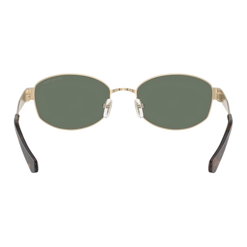 MICHAEL KORS Sculpted Temples Metal Oval Sunglasses Women's Gold