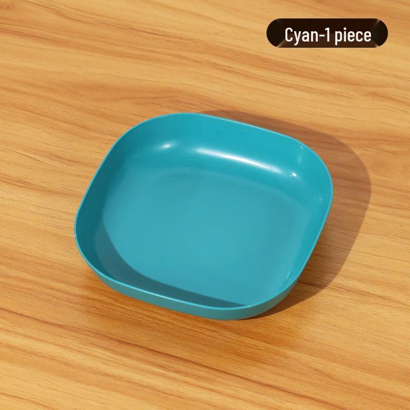 Elegant Gold-Edged Plastic Fruit Plate - Stylish Square Bone Dish for High-End Living Room Decor