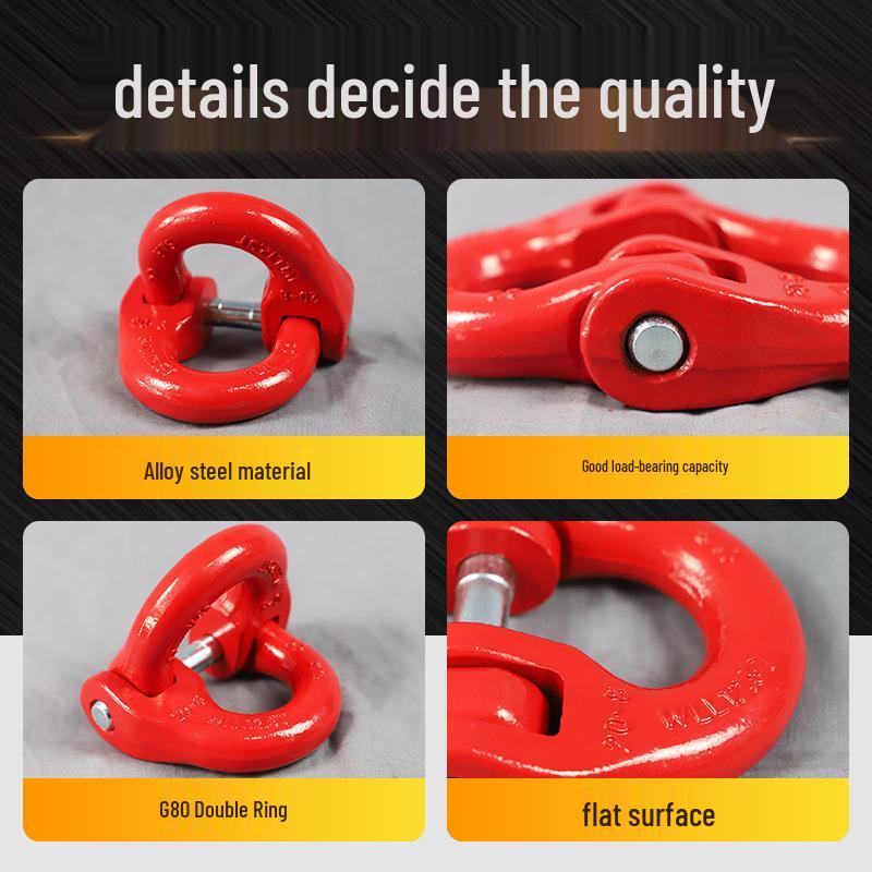 High-Strength Double Ring Lifting Shackle with Multi-Spec Chain Link Lock