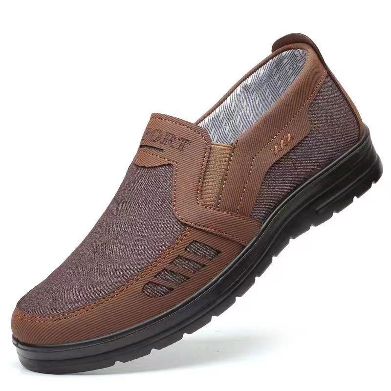 Stoffschuhe Herren Frühling Atmungsaktive Freizeitschuhe Weiche Sohle Ein Pedal Wanderschuhe