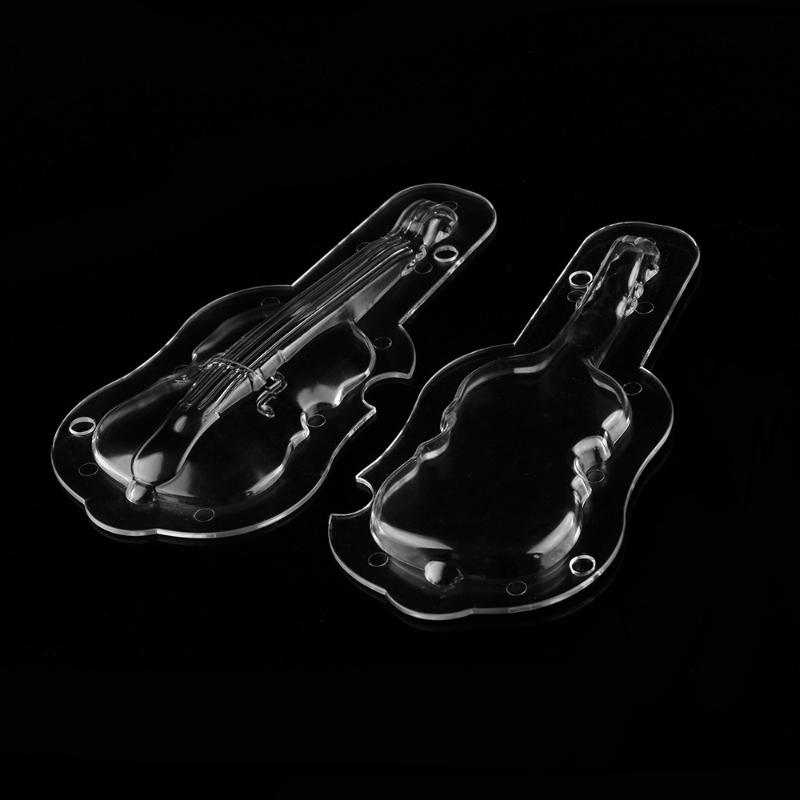 Decorating Craft Polycarbonate Violin Shape Mold Fondant Cake 3D Chocolate Mould Guitar