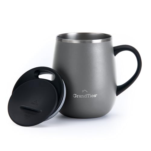 Caneca Térmica a Vácuo Premium GRANDTIES 460ml Tampa Deslizante de Abertura Fácil Aço Inoxidável Isolamento de Parede Dupla Função de Retenção de Calor e Frio Uso Popular