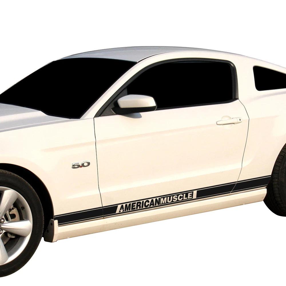 Ford Mustang Racing Stripes & Side Skirt Stickers for Car Modification
