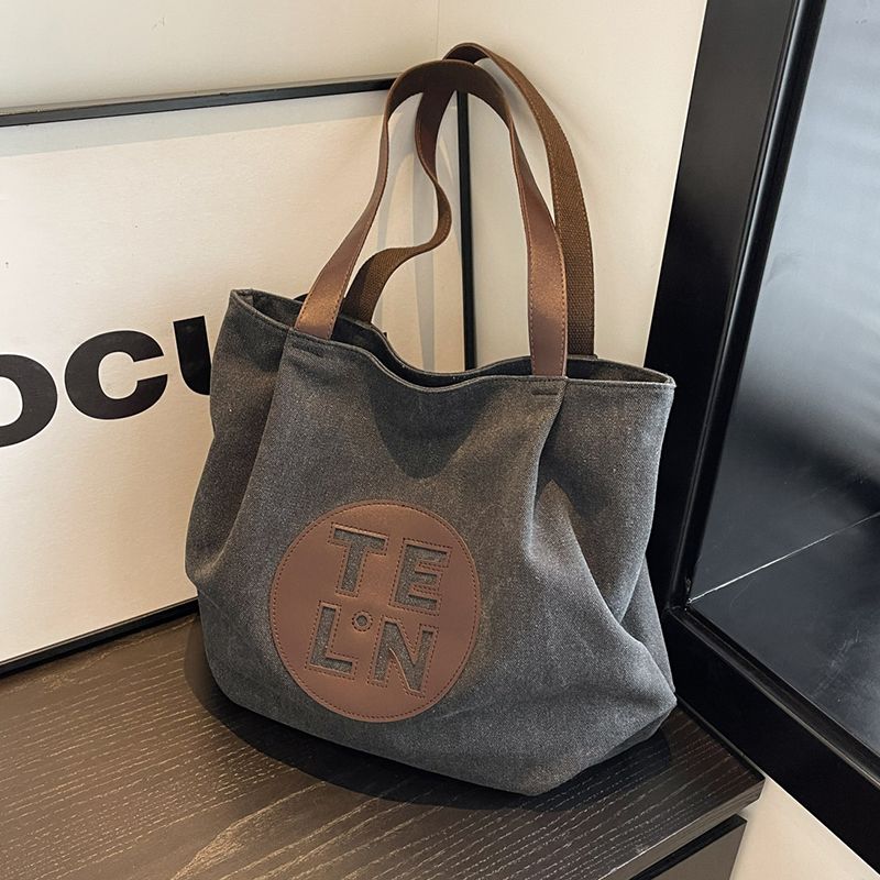 

Холщовая сумка Кенгуру Женская Большая Вместимость 2025 Новая Сумка Повседневная Сумка-Тоут на Плечо Black tea