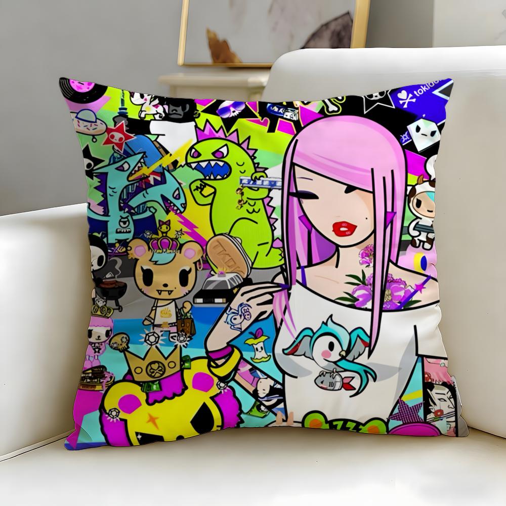 Popular Fashion Brand Tokidoki Cushion Cover Soft  EasyWash Pillow Case  Versatile for Couch Bed Travel and Office