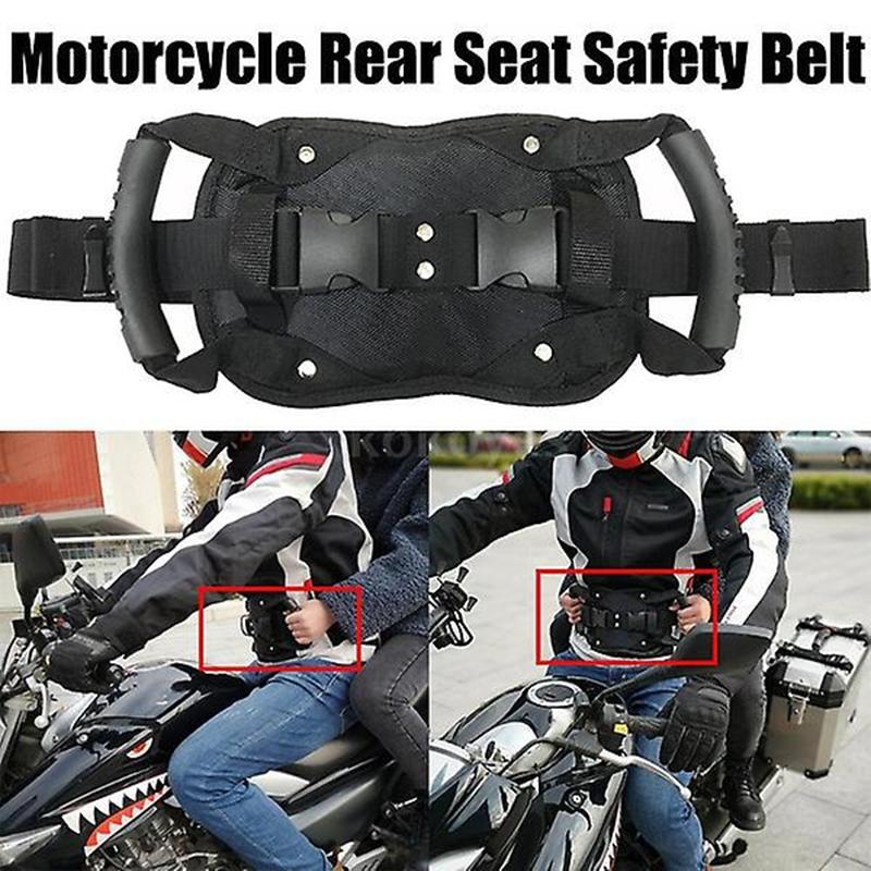Universal Motorcycle Scooters Safety Belt Rear Seat Passenger Grip Grab With Handles Non-slip Strap Motorcycle Seat Strap