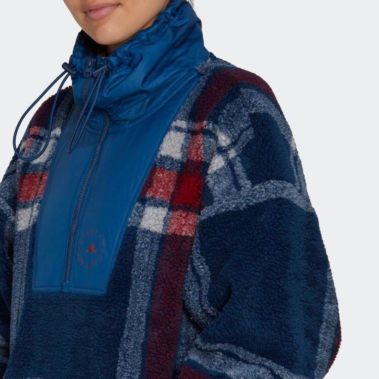 Adidas Color Block Half Zip Stand Collar Vintage Sports Jacket Women Jacket Blue HI6076