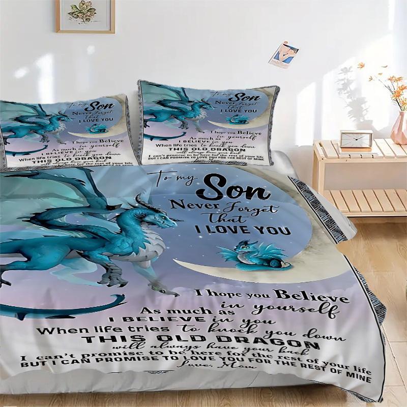 3pcs Inspirational Quote Duvet Cover Set, Cover For Bedroom Guest Room (1 Duvet Cover + 2 Pillowcase, Without Quilt),  yy250922150