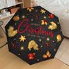 1pc Christmas Wreath Gold Glitter Umbrella with Plastic Handle,Suitable for All Seasons Home Travel Outdoor UmbrellaDD494