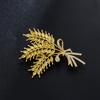 Weiman Trendy Plant Wheat Ear Corsage Lapel Pin Zinc Alloy Rhinestone Crystal Diamond Brooches for Girls Perfect Gift
