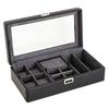 Leather Watch Storage Box Multifunctional Jewelry Organizer Boxes Black Portable Wrist Watches Jewelry Display Packaging Case