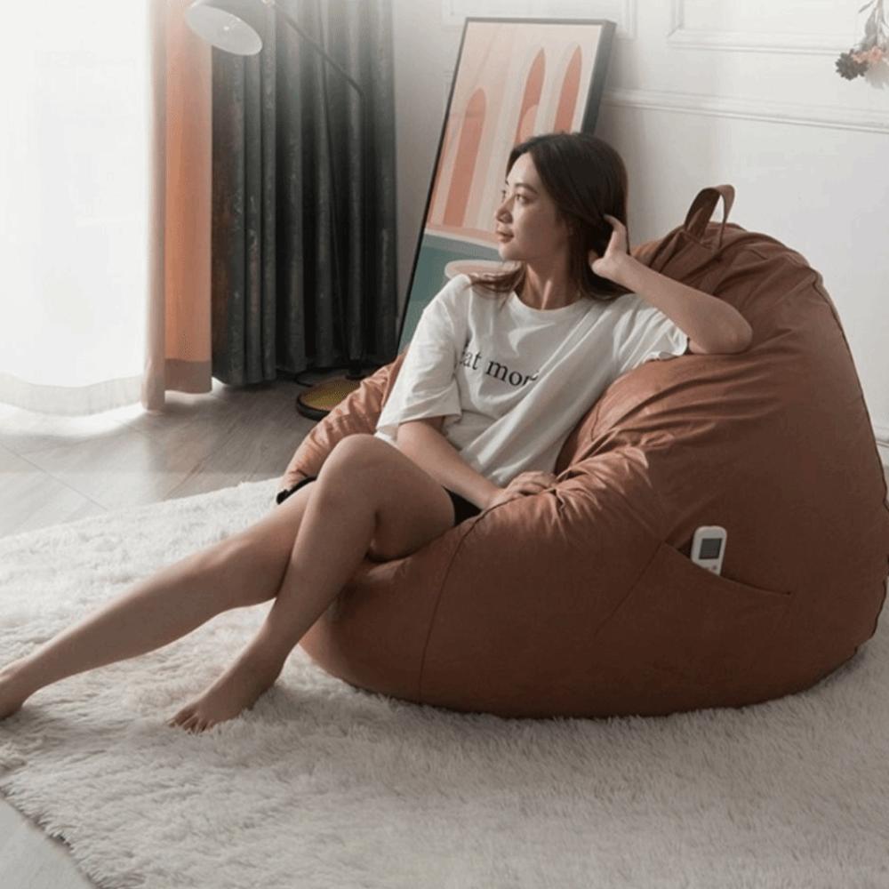 Wasserdichte Sitzsack-Sofa-Abdeckung mit Griff und Tasche Puff-Sofa-Abdeckung Faul-Sofa-Abdeckung Kinder