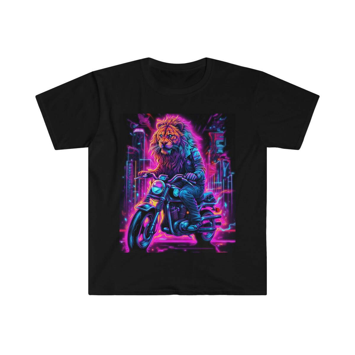 Lion Motorcycle Rider T-Shirt XXXXL