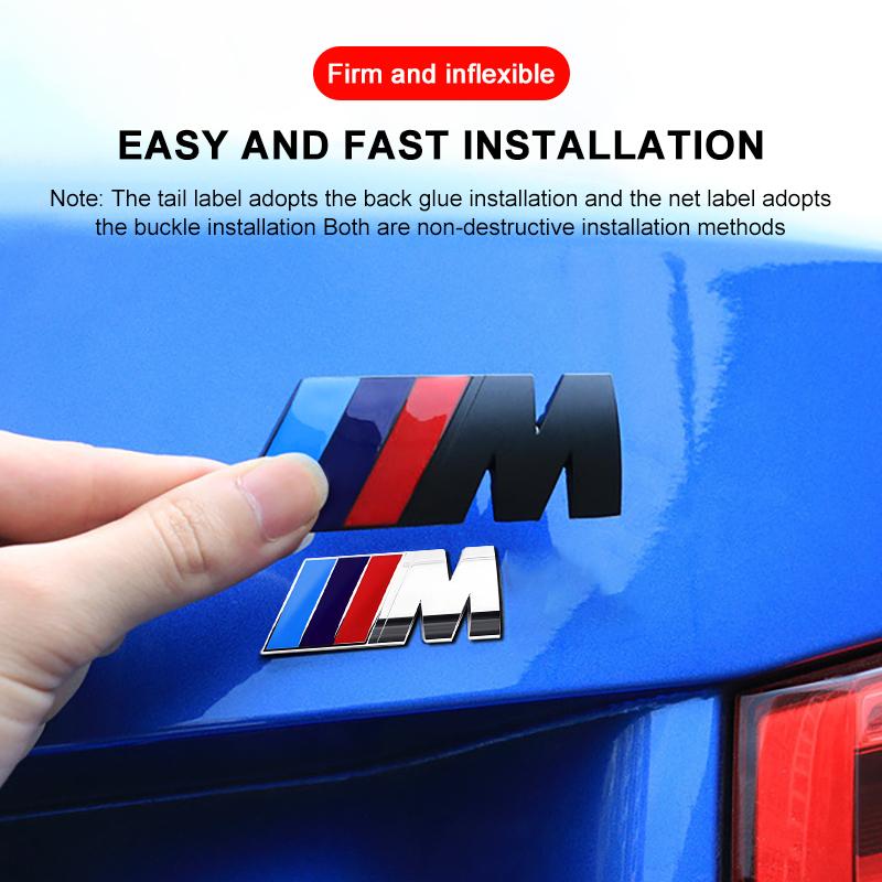 1 stk Metall M LOGO Merke Bil Grill Bil Skjerm Karosseri Bagasjerom Dekorasjonsklistremerke For BMW E90 E60 F10 F30 E46 G20 X1 X3 X4 X5 X6 E70 F20 E39 E92 E63