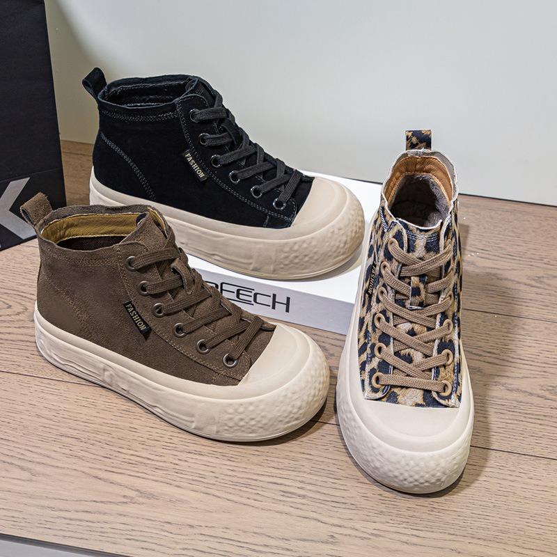 Skórzane buty na jesień i zimę, wysokie, na platformie, płaskie, damskie, w dużych rozmiarach