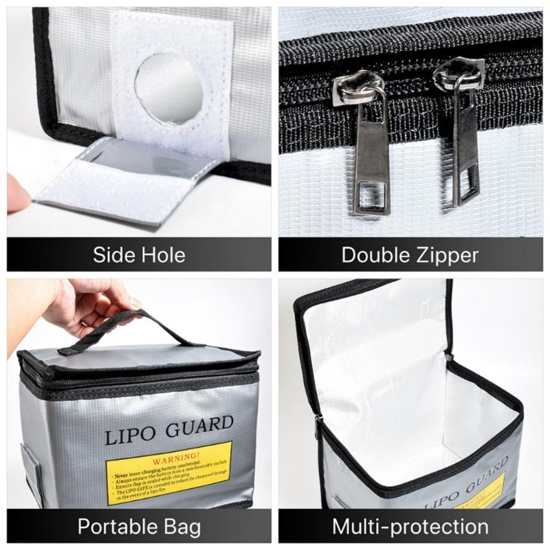 Fireproof Battery Safety Storage Bag Charging Port Design for Home Office Travel Electronics Protections