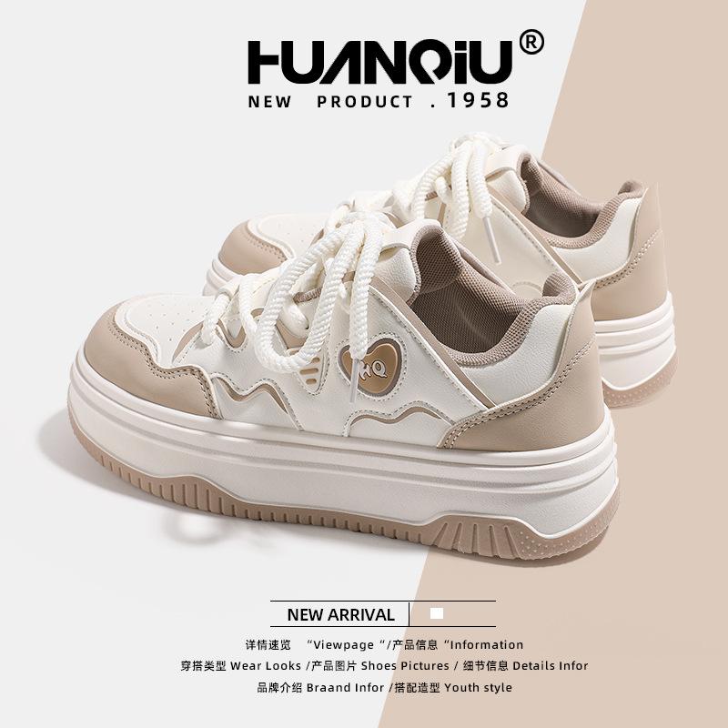 Global Women's Shoes Thick Baseplate Shoes Women's KMXFX80183 New Summer Versatile Casual White Shoes Shoes Women