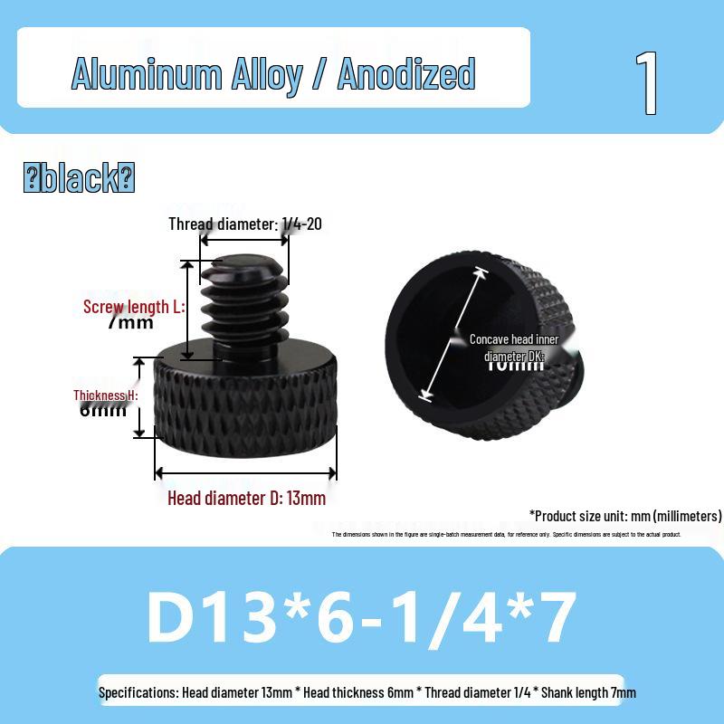 1/4 Aluminum Alloy Hand-Tightened Drone Gimbal Adjustment Screw