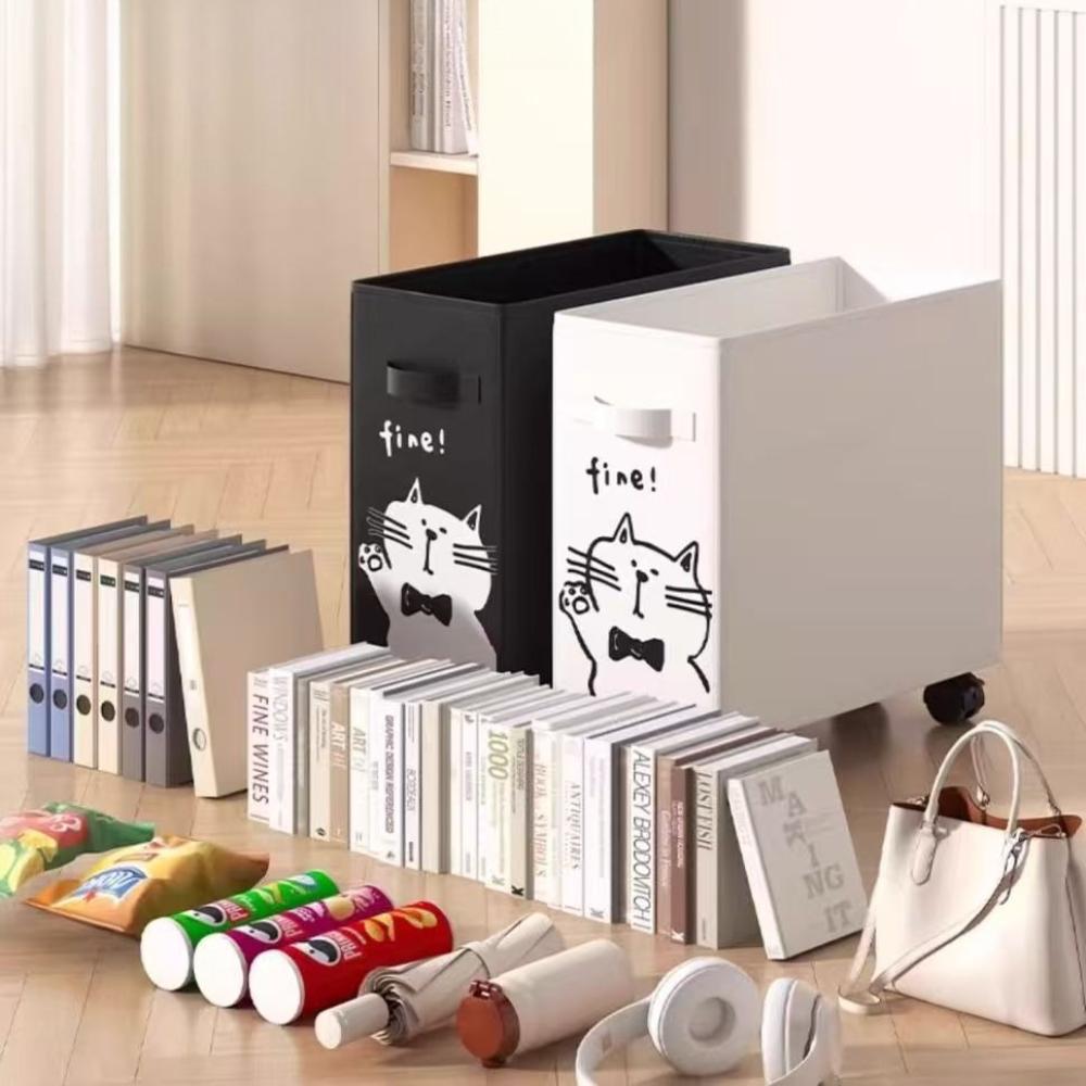 Oxford Cloth Storage Basket for Office, Study, Dorm Room, Under Desk, Mobile with Wheels, Foldable Dirty Laundry Basket