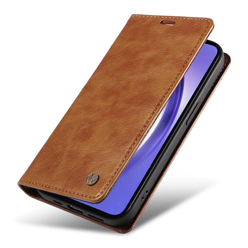 YIKATU YK-006 For Samsung Galaxy A55 5G Case Magnetic Closing PU Leather+TPU Wallet Stand Cover