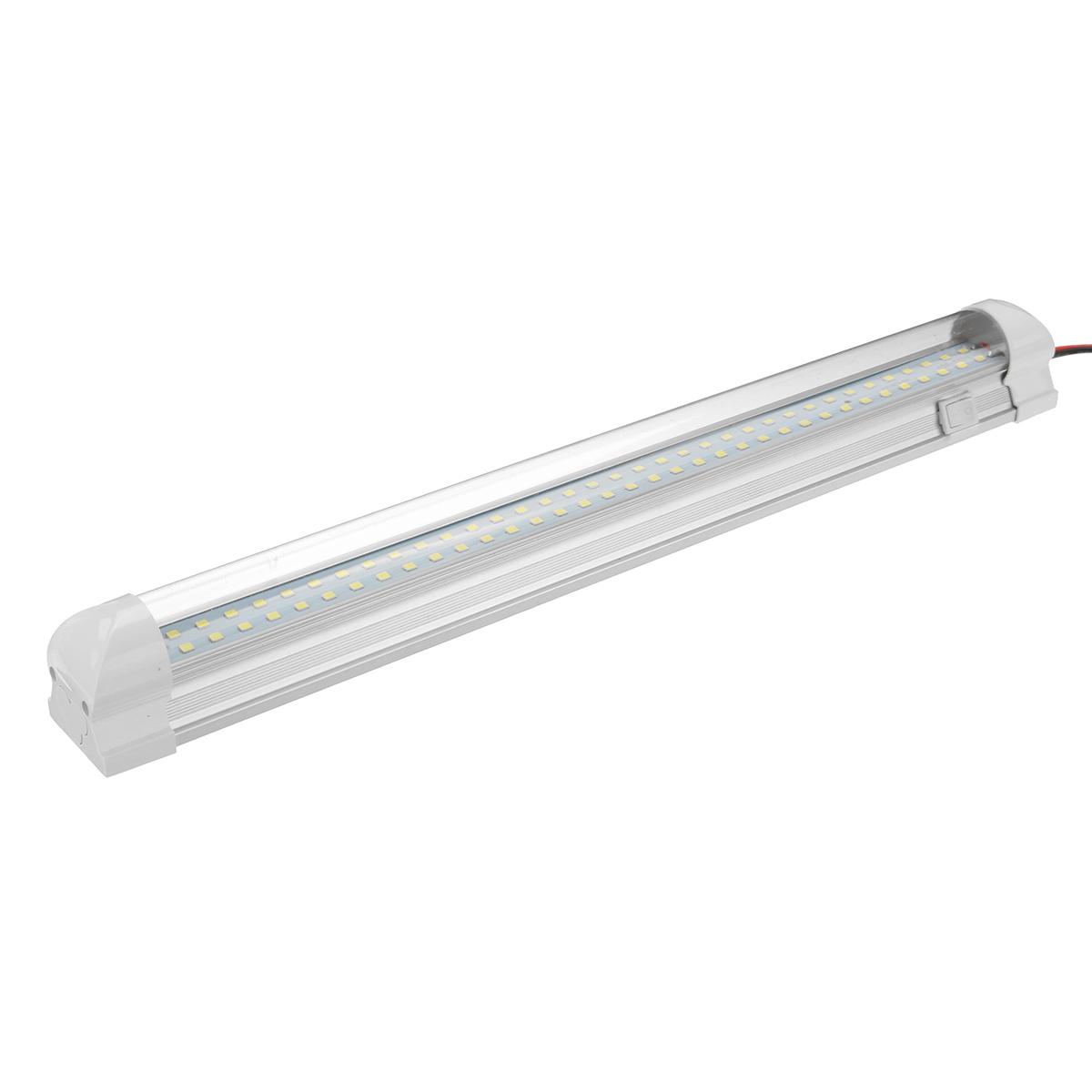 

1pcs 12V 24V 72 LED Bar Car Interior Light Lamp Strip Light Bar On/Off Switch for Van Lorry Truck Camper Caravan Camping RV