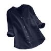 2024 New Spring & Autumn Retro Cotton Linen Loose Solid Color Casual Shirt