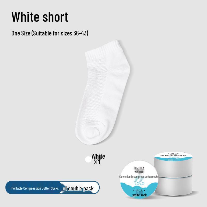 Unisex Summer Low-Cut Compression Socks: Breathable, Anti-Slip, Disposable (6 Pairs, White)