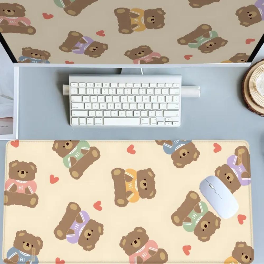 Colorful Bearpatterned Gaming Mouse Pad For Large Office Desks And Laptops With Antislip Rubber Bottom Pc Accessories