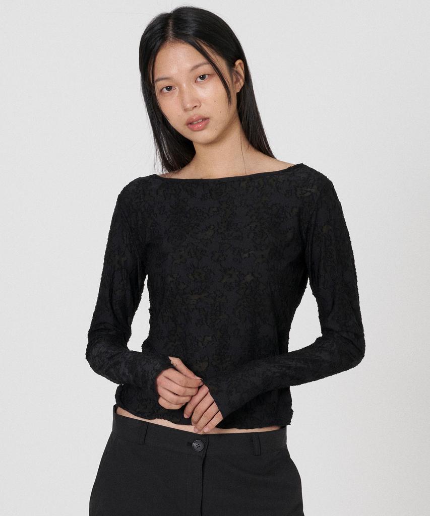 Tteolseutikeulleob Cloudy See Through T - Black