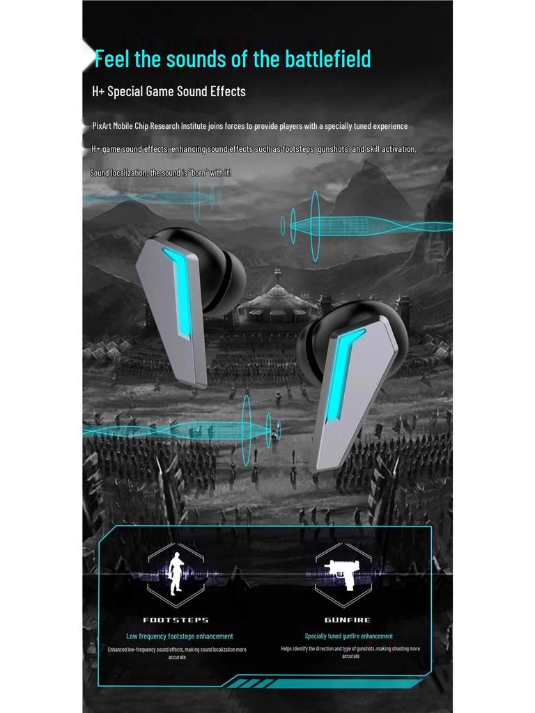 2025 New In-ear Wireless Bluetooth Noise-Cancelling Gaming Headphones with Long Battery Life for Men & Women