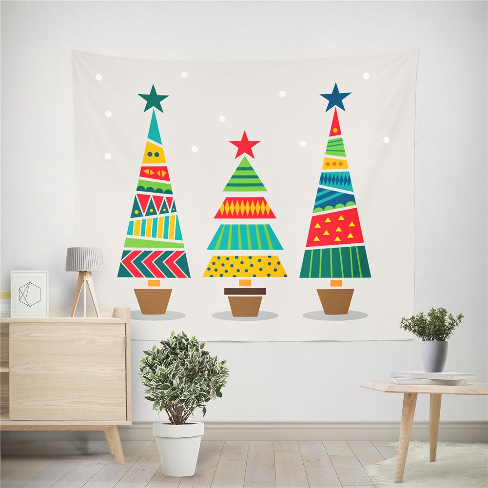 Amazon Source Printed Christmas Tapestry Christmas Tree Snowman Living Room Hanging Painting
