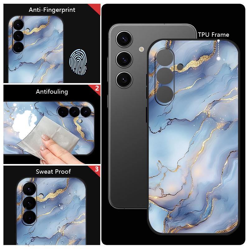 Watercolor Marble Case For Samsung Galaxy S26 S25 Ultra S24 S23 S22 Plus S21 FE A15 A16 A17 A35 A36 A54 A55 A56 5G Soft Cover