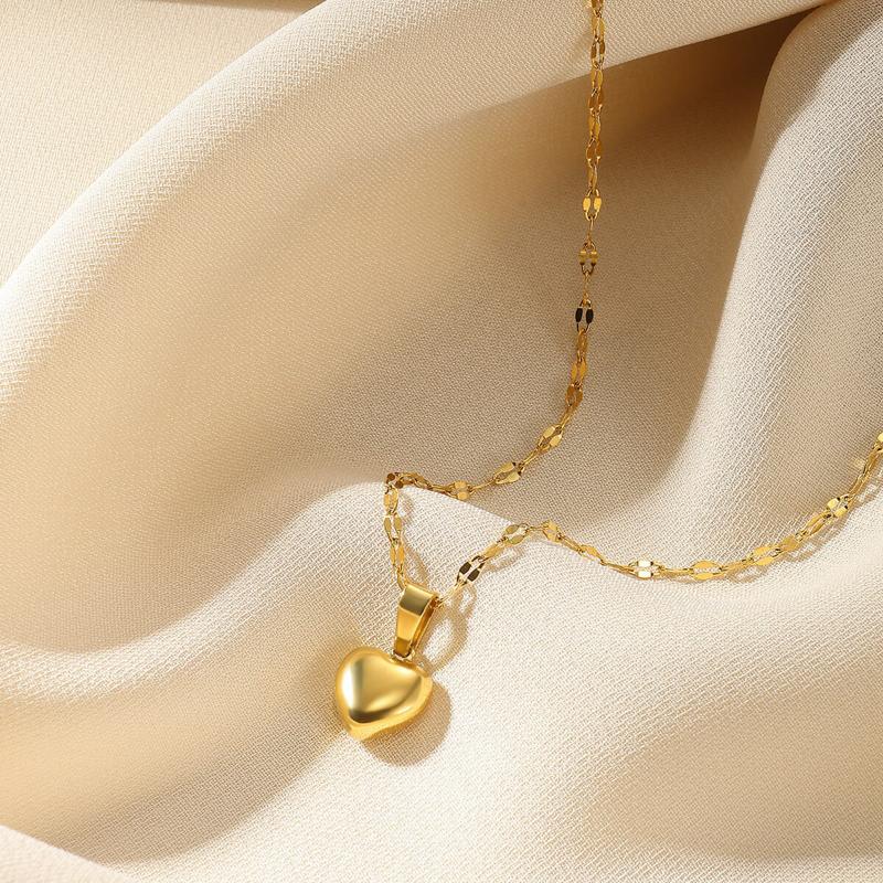 Colliers Bracelets Boucles d'Oreilles Cœur d'Amour en Acier Inoxydable Pour Femmes Nouveau Tendance Simple Imperméable Bijoux Cadeau