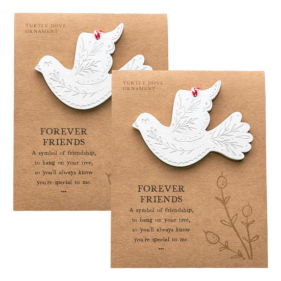 Friendship Christmas Ornament Wooden White Pigeon with Envelope Handcrafted Friendship Pigeon Decoration Gift