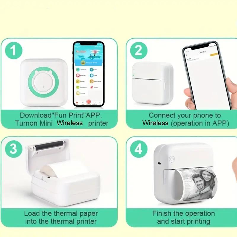 Mini Pocket Printer Gifts Portable Thermal Printer For Pictures/Retro-Style Photos/Receipts/Notes/Lists/Label/ Memo