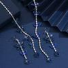 3PC Women's Fashion Zircon Butterfly Water Drop Necklace Earrings Zircon Set Suitable for Wedding, Party, Festival Gifts-8550
