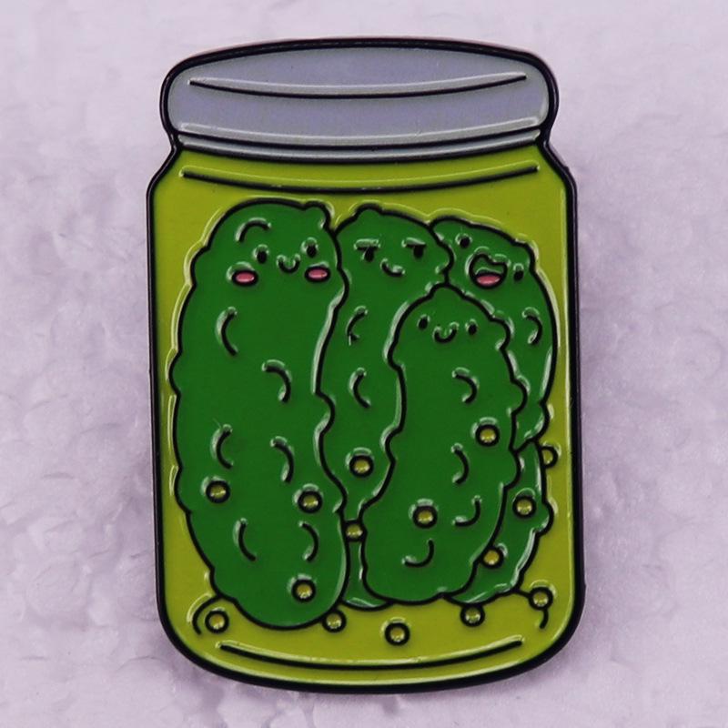 

Kimchi Jar Brooch - Cute Pickled Cucumber Badge for Hat or Backpack Decoration