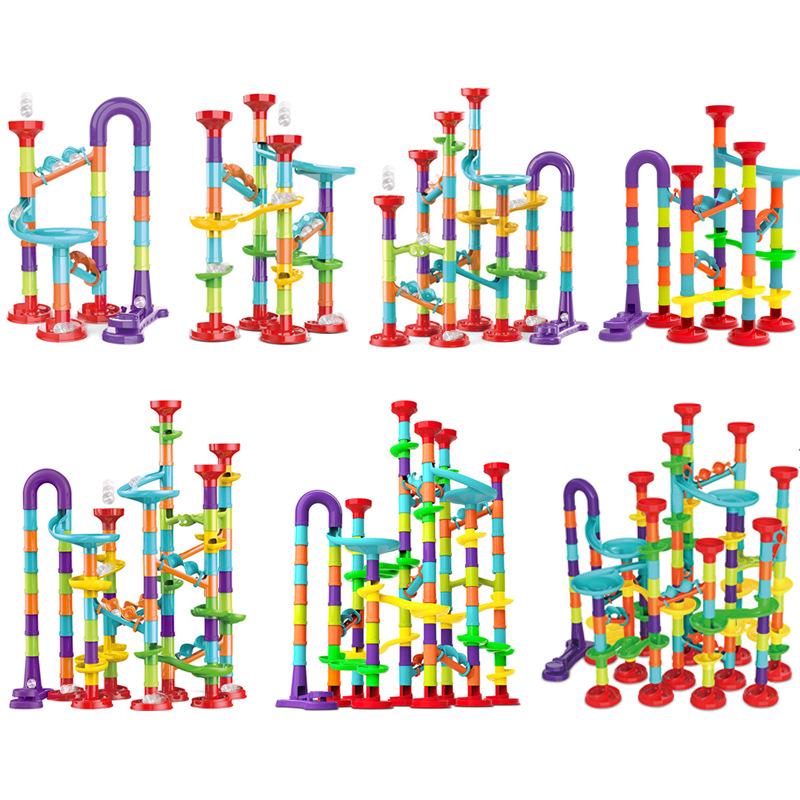 Interchangeable Marble Run Maze Building Set: Cross-Border Catapult Adventure