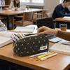 Gepunktetes Herzförmiges Bedrucktes Federmäppchen Große Kapazität Stifteetui Schreibwaren-Etui Schulgebrauch